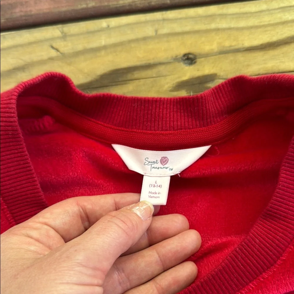 Secret Treasures Velour Red PJ Pajama Top